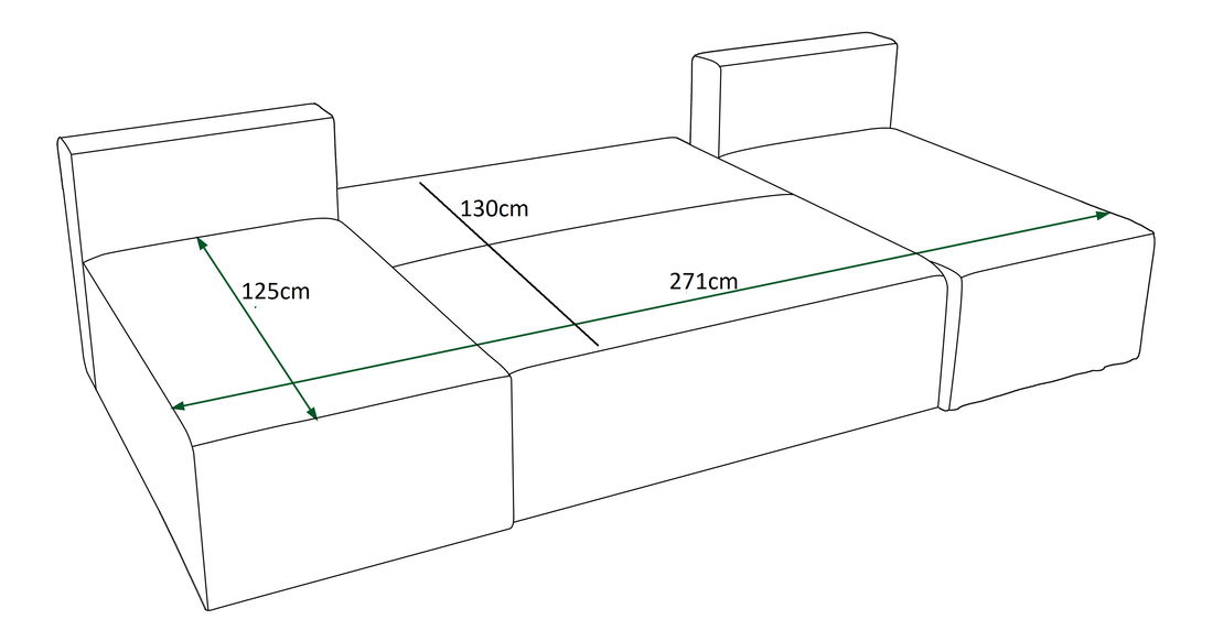 Kutna garnitura u obliku slova U Mirage U Sed (bijela)