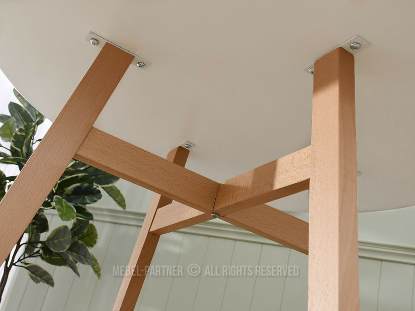 Jedálenský stôl Croc (biela + buk)