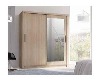 Dulap de haine cu uși glisante Mykarezo 1 C (Stejar sonoma) (cu oglindă)