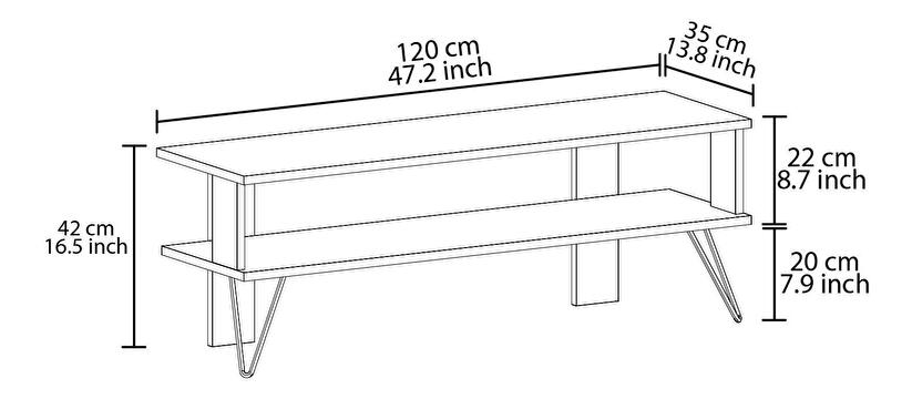 TV stolík/skrinka Dual (sivá)