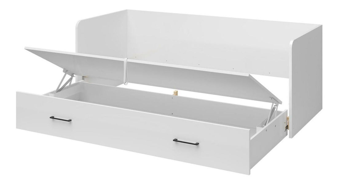 Jednolôžková rozkladacia posteľ 80 cm BRW Tetrix 13 (lesk biely) (s úl. priestorom)
