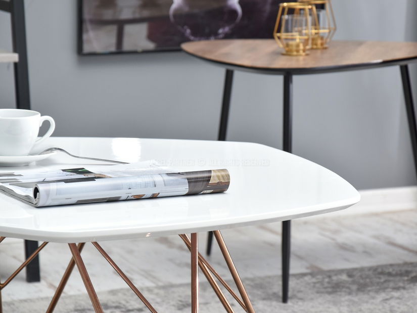 Konferenčný stolík Petal Zest Xl (biela + čierna)