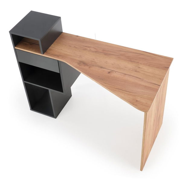 Masă PC Canor (antracit + stejar wotan)