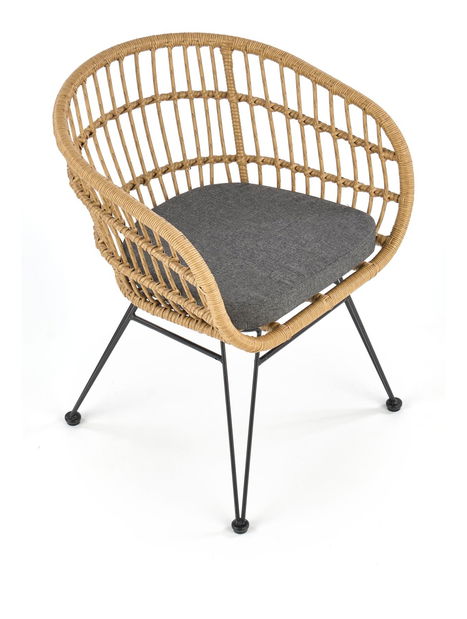 Jedálenská stolička Kimmi (prírodná + sivá + čierna)