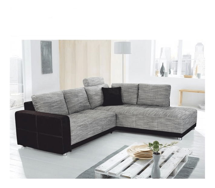 Rohová sedačka Olubria (čierna + sivá) (P)