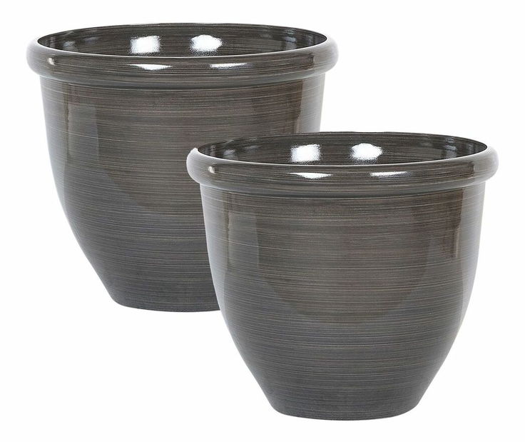 Sada 2 kvetináčov ⌀ 44 cm Tessu (hnedá)