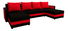 Rohová sedačka v tvare U Paulati (čierna + červená) (s úl. priestorom)