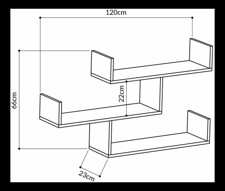 Raft de perete Tiby (antracit)