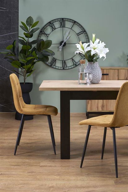 Étkezőasztal Baghira (artisan tölgy + fekete) (4 és 6 fő számára)