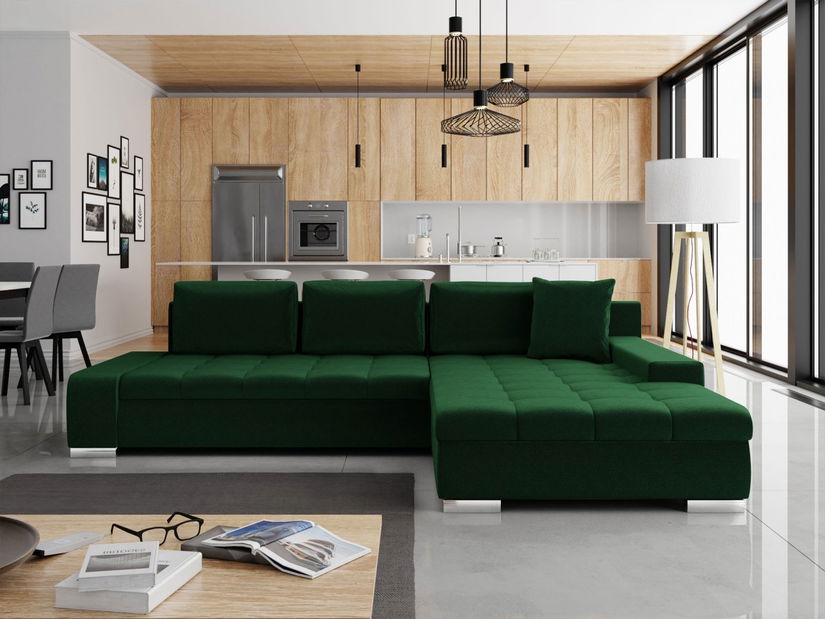 Kutna garnitura Hesron (tamnozelena)