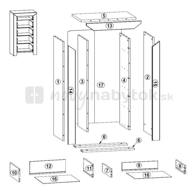 Komoda BRW Mezo KOM5S/11/6