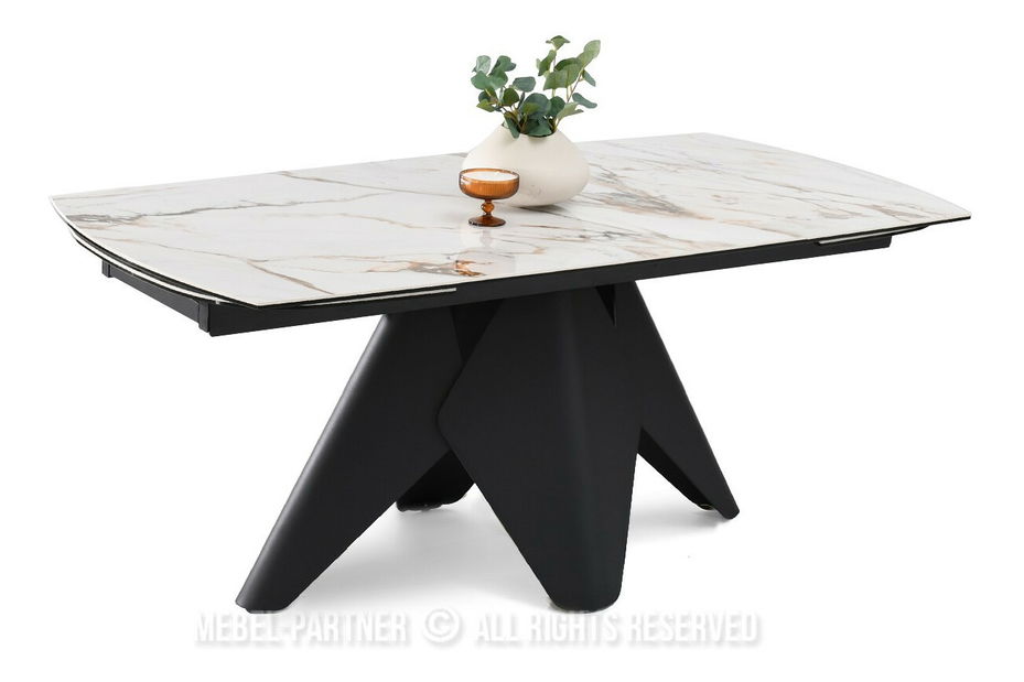 Masă sufragerie Noruega (marmură + negru)
