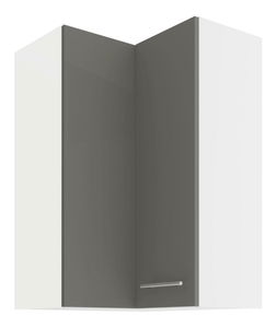Horná rohová kuchynská skrinka Lavera 60x60 GN-90 2F (90°) (korpus: biela + front: lesk sivý)