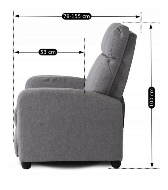 Polohovacie kreslo Dominaba (sivá) 