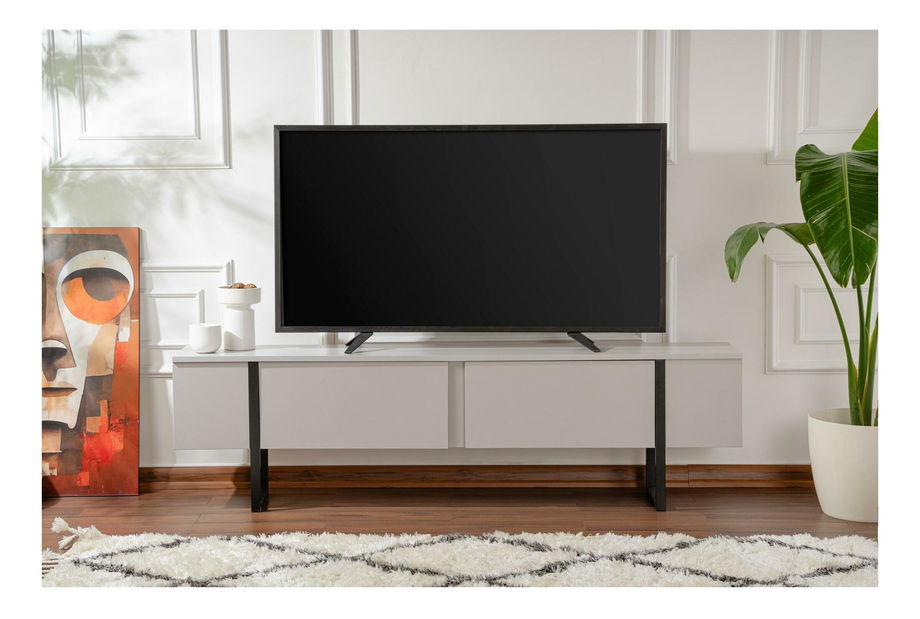 TV asztal/szekrény Serone (szürke + fekete)