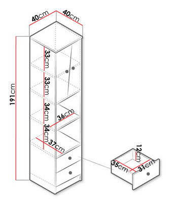 Raft Seraphina WK5 (stejar artisan + alb + gri)