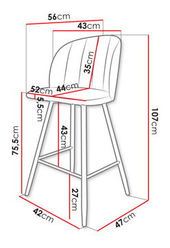 Bárszék Kayro (szürke)