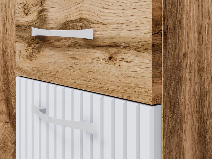 Kúpelňový nábytok Lomesa MDF (dub wotan + biely lamel) (so sifónom)