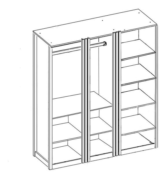 Ormar za garderobu Hemos 2 (hrast evoke) (s ogledalom)