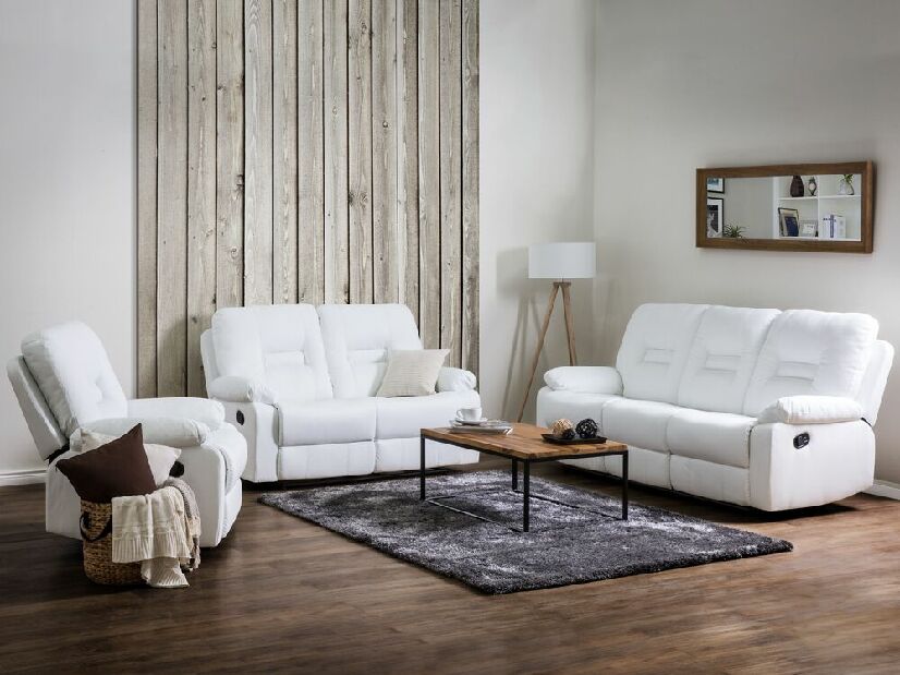 Sofa dvosjed Barnet 2 (sintetička koža) (bijela)