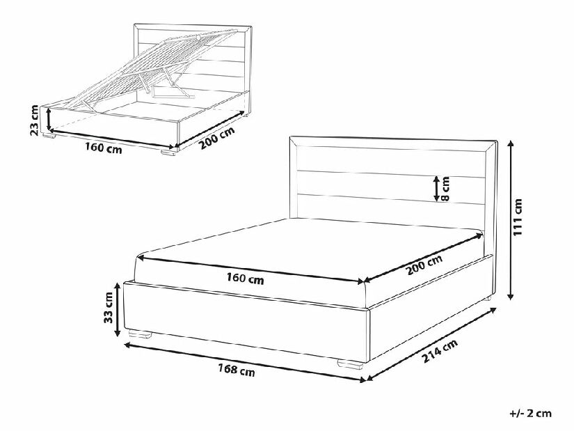 Manželská posteľ 160 cm Ruthine (oranžová) (s roštom a úložným priestorom)