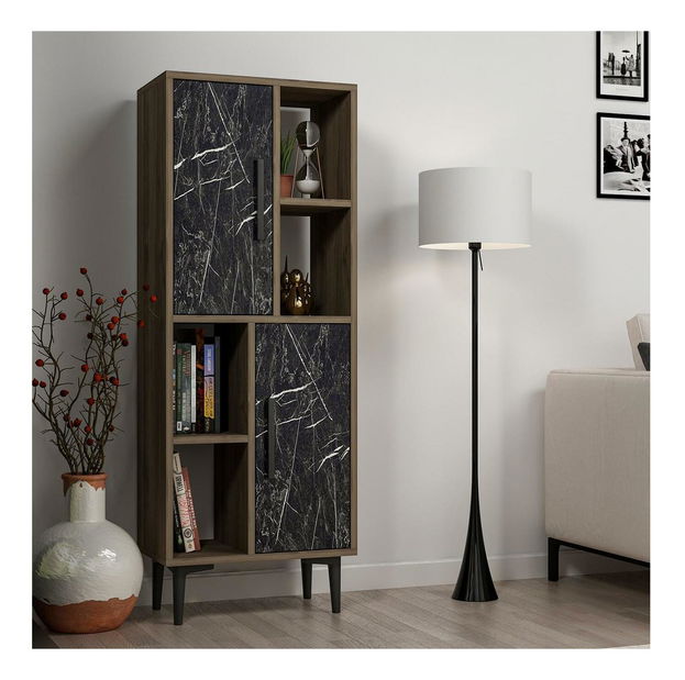 Raft Lonadi (Nuc + marmură negru) 