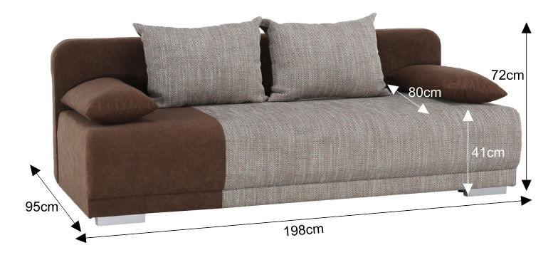 Pohovka trojsedačka Sybaris (hnedá)