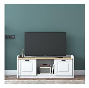 TV asztal/szekrény Kupode 2 (dió + fehér) 