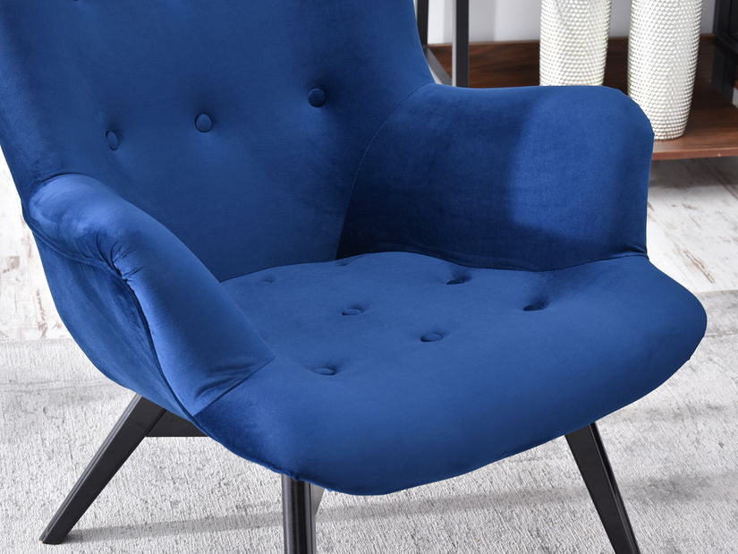 Relaxačné kreslo Florentino (tmavomodrá + čierna)
