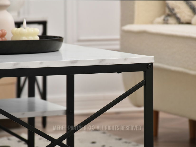 Măsuță de cafea Jukky Stol (alb + negru)