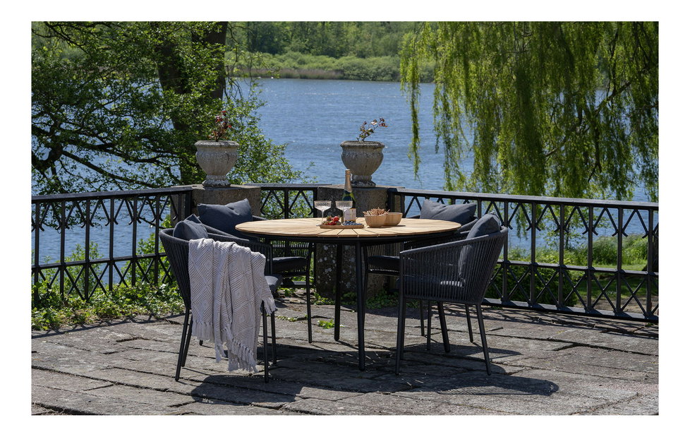 Záhradný set Catina (sivá + čierna + prírodná)