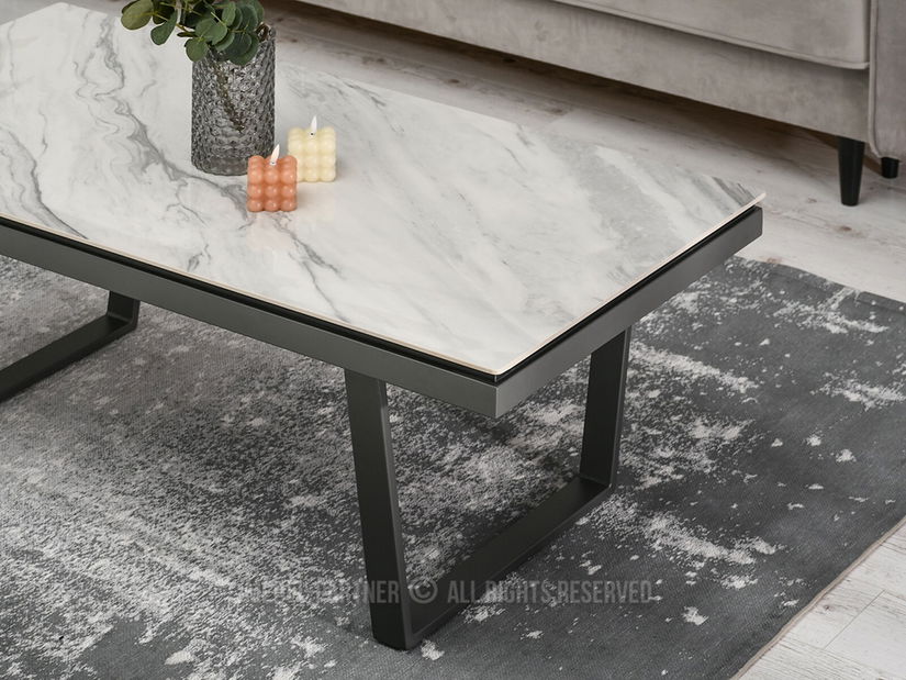 Konferenčný stolík Carno (sivý mramor + grafit)