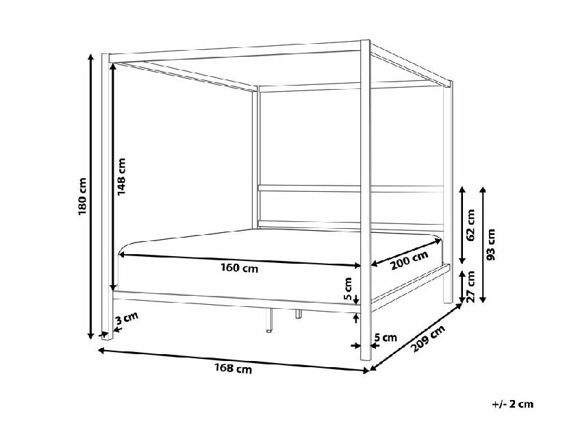 Manželská posteľ 160 cm Lesta (biela)