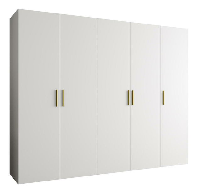 Ruhásszekrény 250 cm Borry 1 (fehér + arany)
