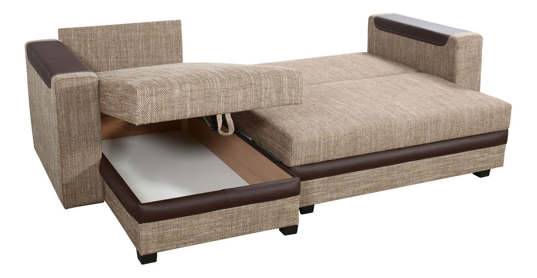 Rohová sedačka Bono (tmavosivá + čierna) (L)