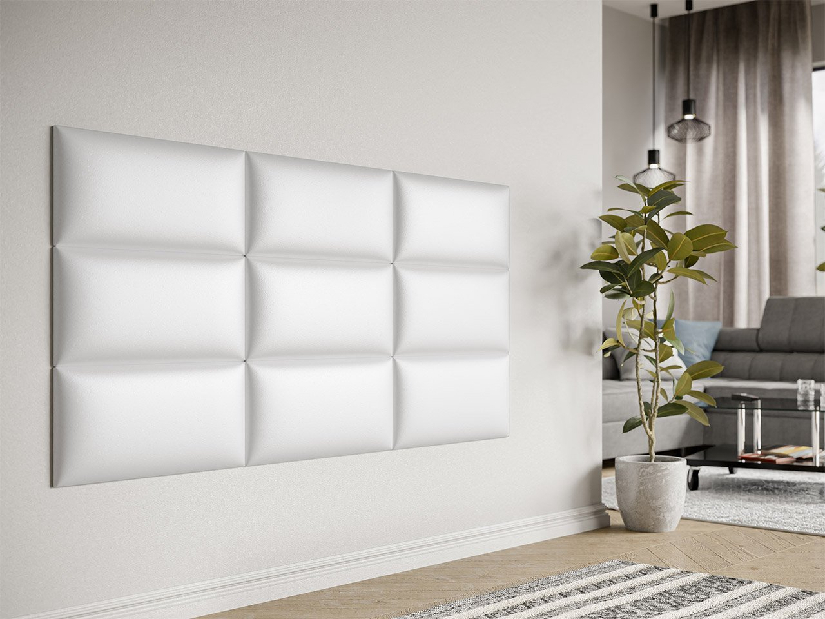 Čalúnený nástenný panel Pazara 60x30 (ekokoža soft 017 (biela)