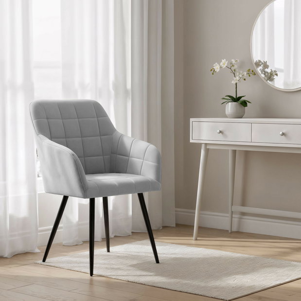 Set blagovaonskih stolica (2 kom.) Luksemburg (siva + crna)
