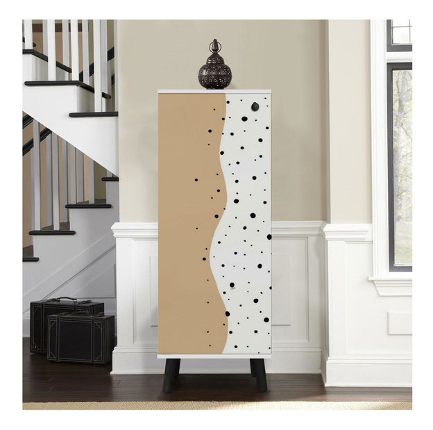 Pantofar Beside 34 (alb + negru)