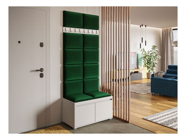 Mobilier pentru hol Kendora 80 (cu 12 buc panouri tapițate Pazara 40x30) (manila 35)