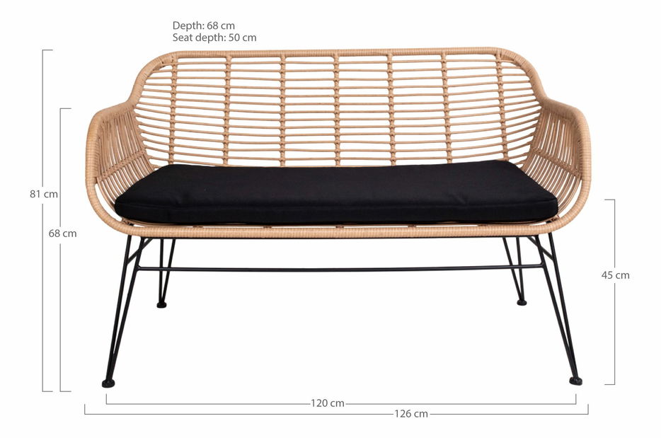 Lavička Tinselia 2 (prírodná)