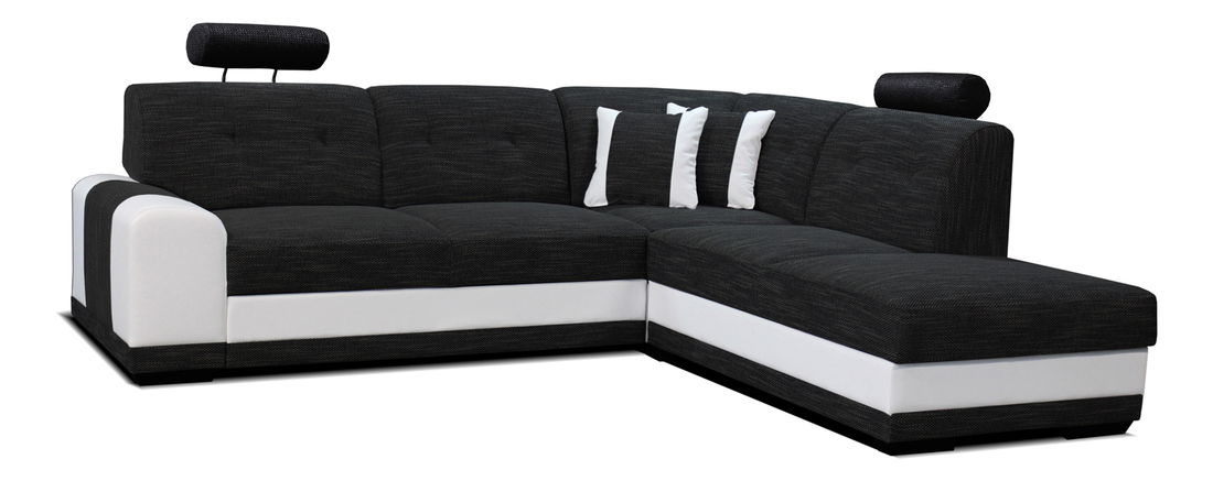 Rohová sedačka Bella II 2F+L (čierna + biela) (P)