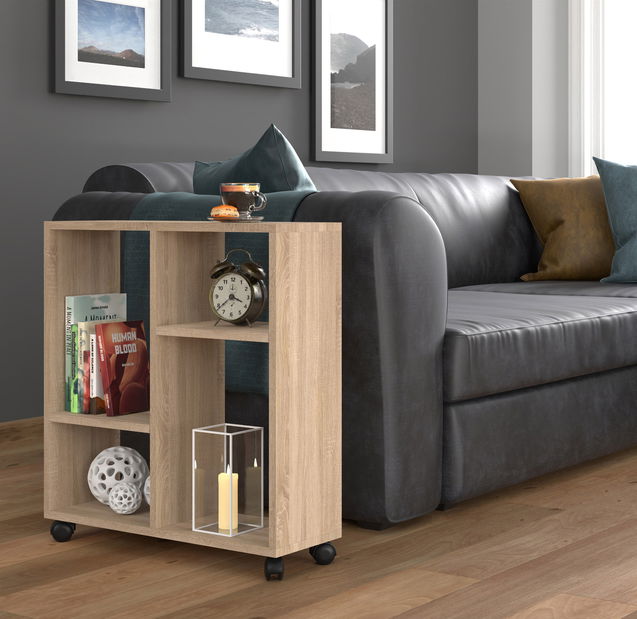 Príručný stolík na kolieskach Tros 2 (dub sonoma)