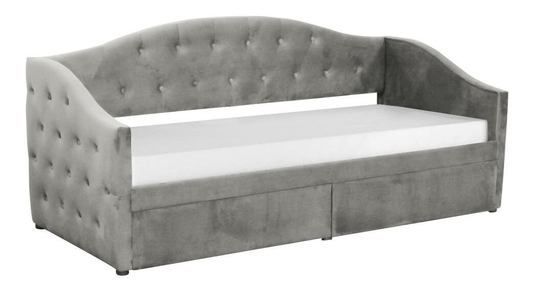 Jednostruki krevet (ležaj) 90 cm Zonas (siva) (sa podnicom) (sa prostorom za odlaganje)