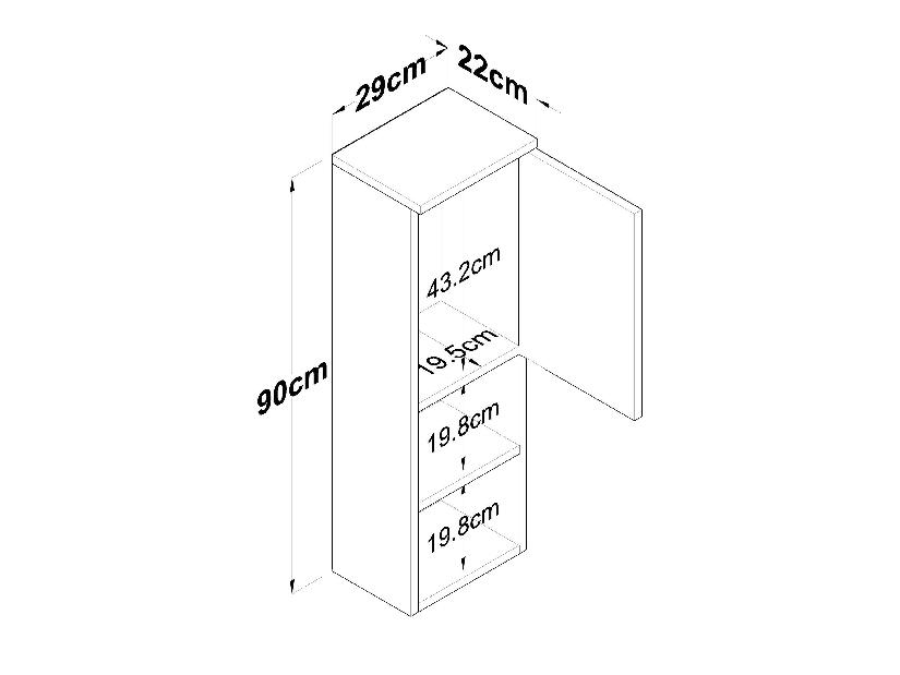 Függesztett regál szett (2 db.) Tabome 2 (dió + fehér) 