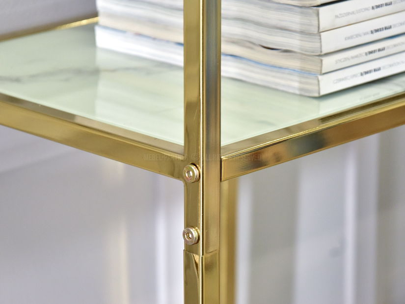 Regál Crips (biely mramor + zlatá)