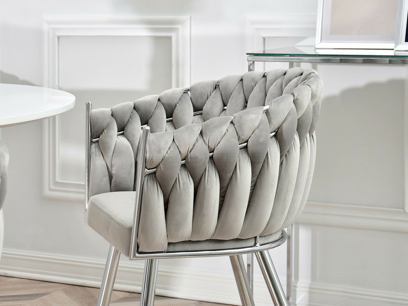 Jedálenská stolička Radio (sivá + strieborná)