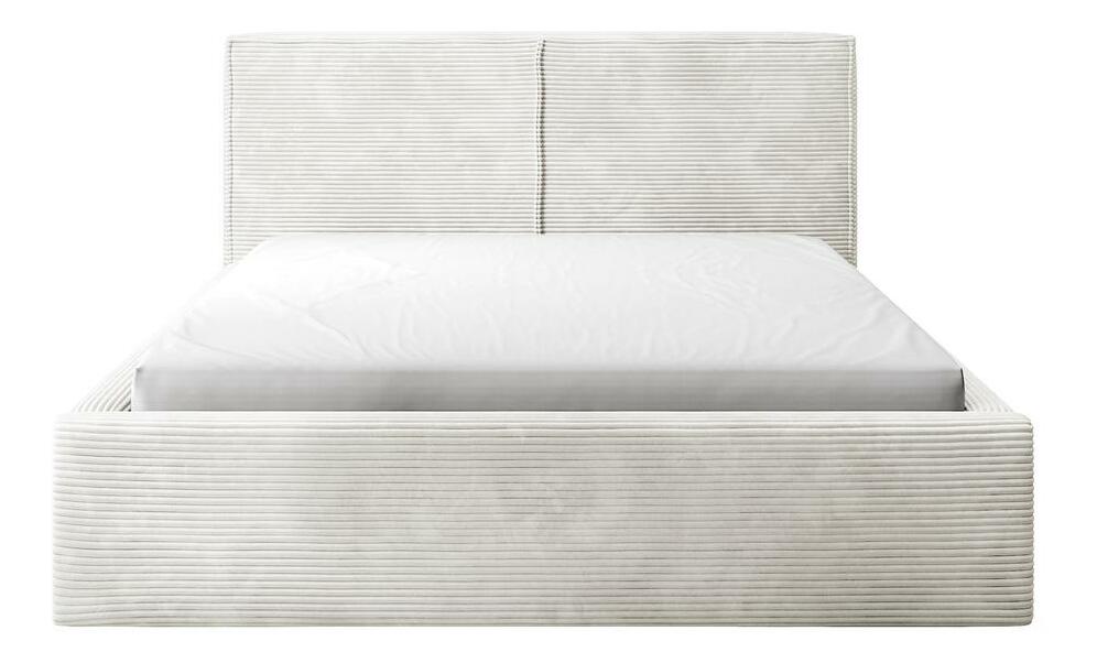 Bračni krevet 160 cm Fatime (s podnicom) (s prostorom za odlaganje) (sivo-bež + crna)