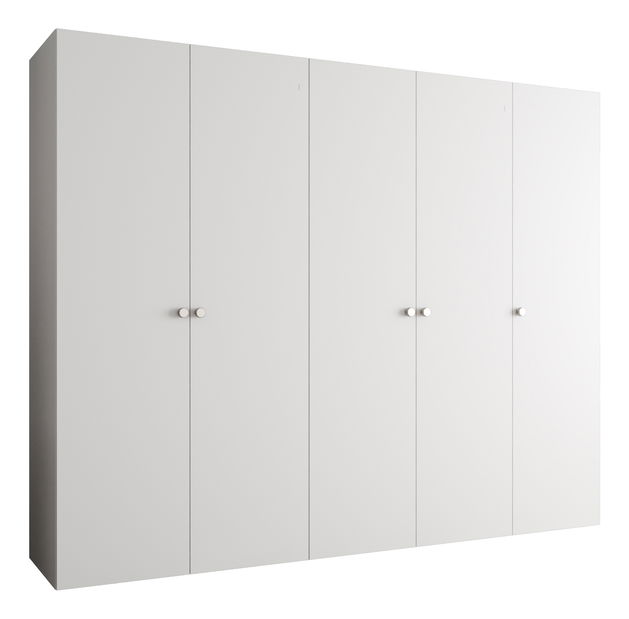 Šatníková skriňa 250 cm Parna 1 (biela + strieborná)