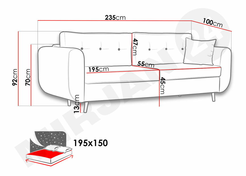 Rozkladacia pohovka- Mirjan