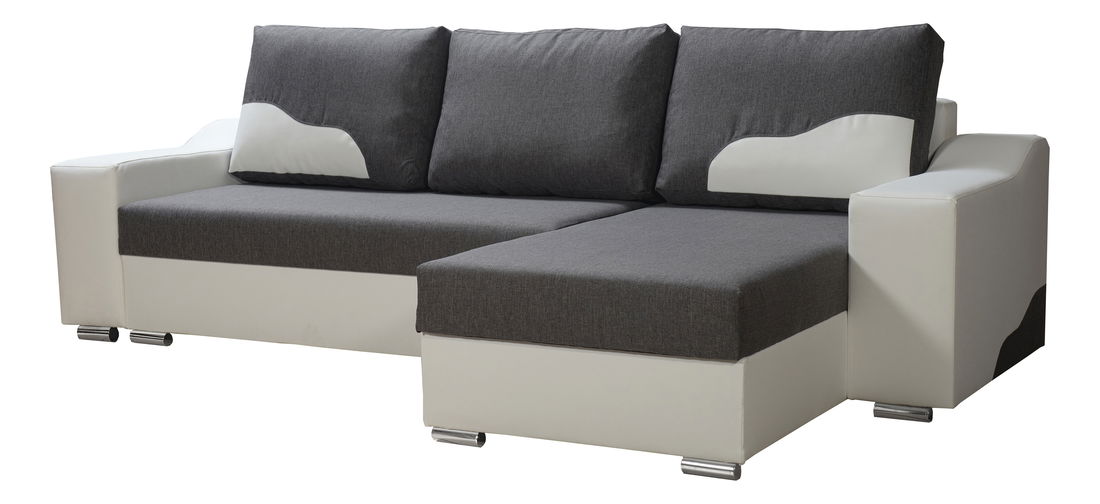 Rohová sedačka Wisteria (sivá + biela) (P)